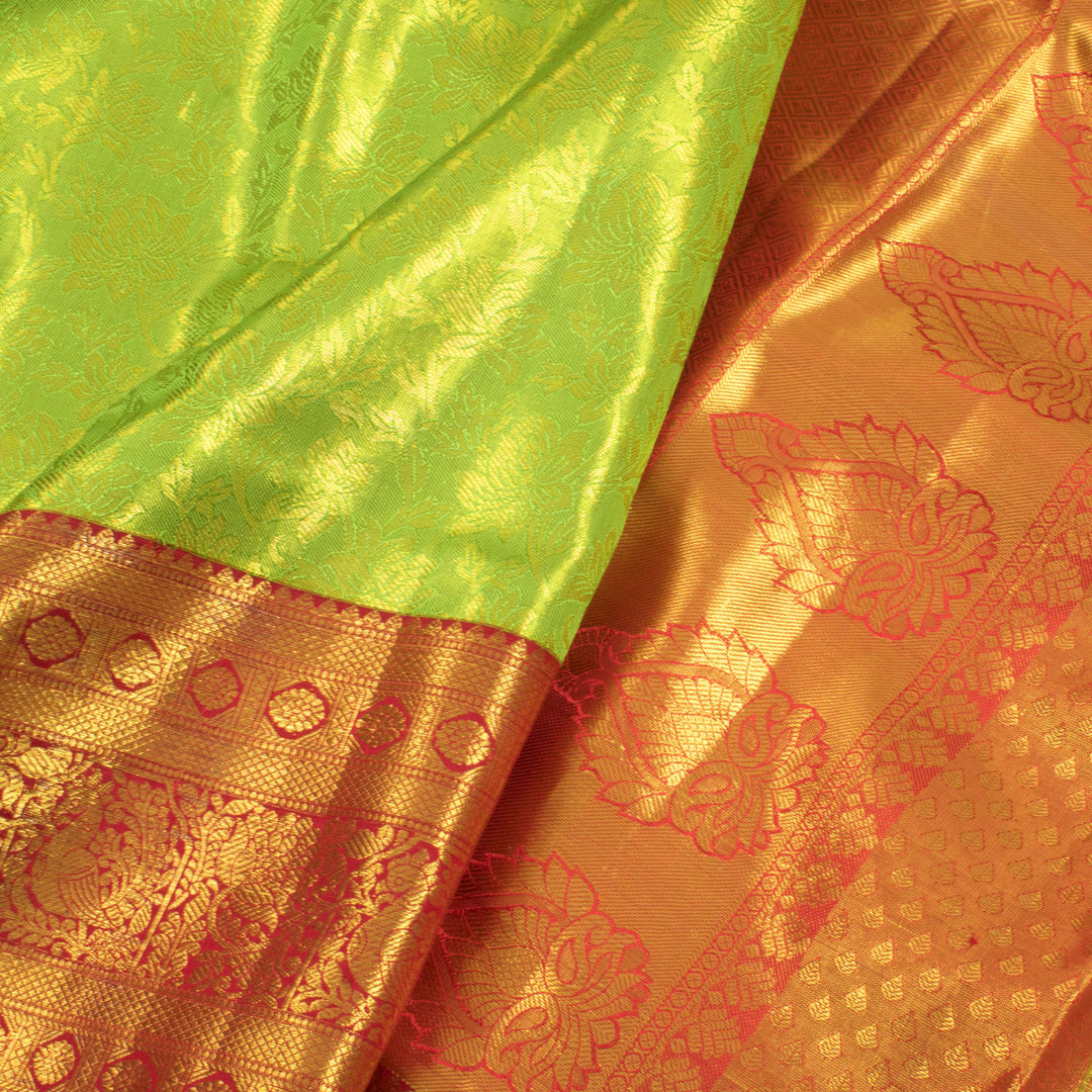 Pure Tissue Silk Bridal Jacquard Korvai Kanjivaram Saree 10056414