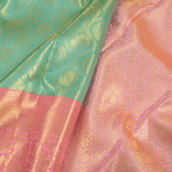 Pure Tissue Silk Bridal Jacquard Korvai Kanjivaram  Saree 10056418