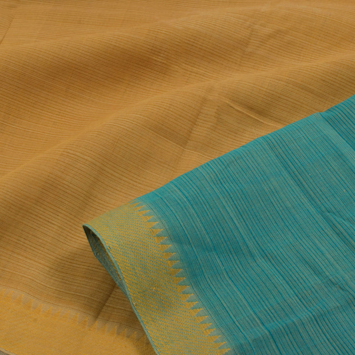 Handloom Half and Half Mangalgiri Cotton Saree with Temple Border