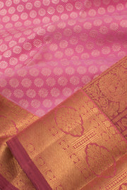 Dark Rose Pink Pure Zari Bridal Kanjivaram Silk Saree 10057130
