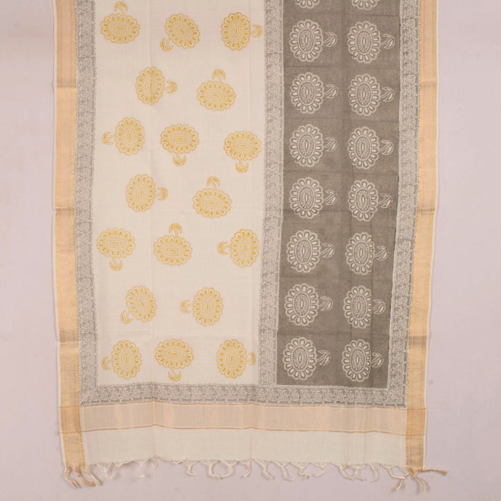 Hand Block Printed Mangalgiri Cotton Dupatta 10057161