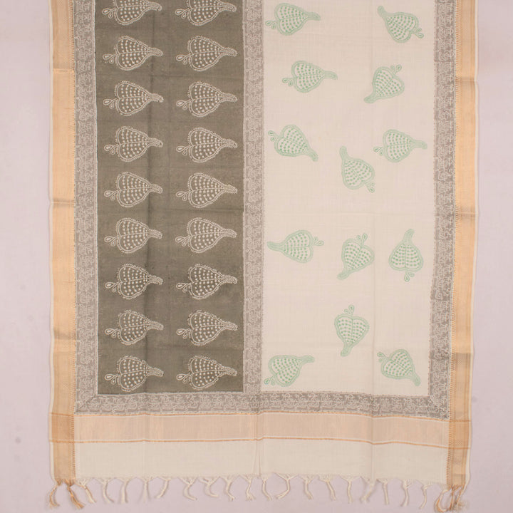 Hand Block Printed Mangalgiri Cotton Dupatta 10057162