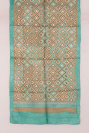 Hand Block Printed Tussar Silk Stole 10057192