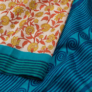 Hand Block Printed Silk Saree 10057395