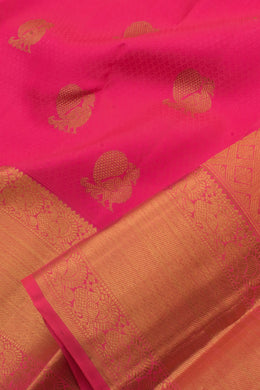 Pink Handloom Bridal Nakashi Kanjivaram Silk Saree 10057675
