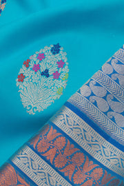 Ananda Blue Handloom Pure Zari Kanjivaram Silk Saree 10057681