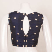 Hand Embroidered Sleeveless Raw Silk Blouse with Sequin Embroidery and Padding