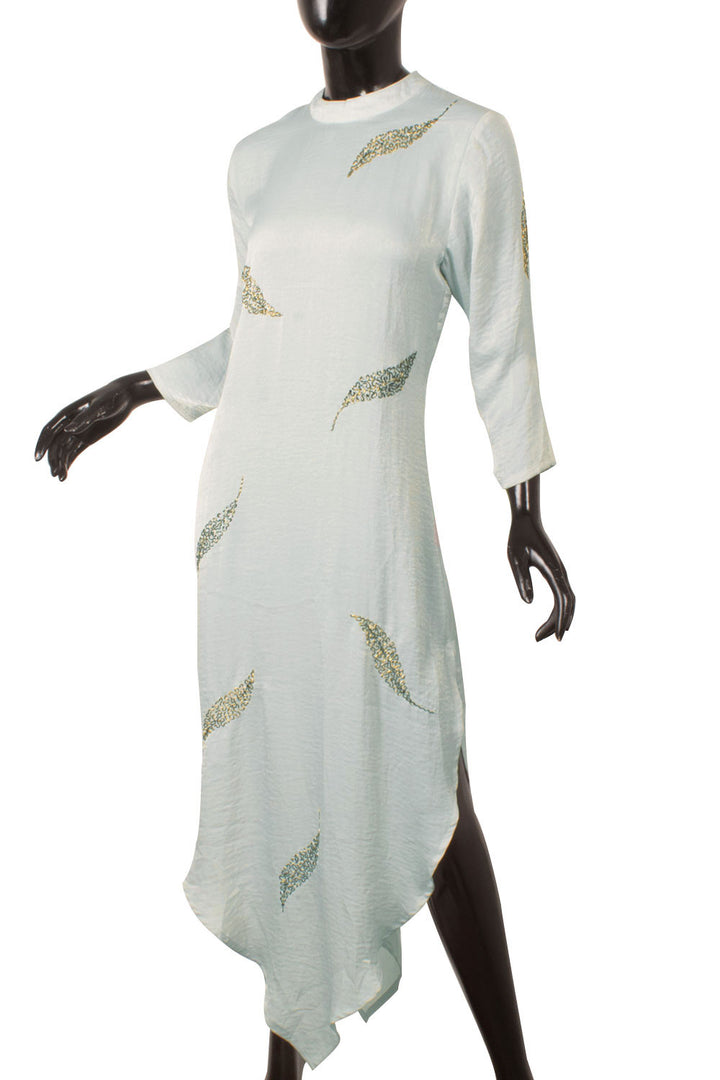 Sequin Work Symmetrical Silk Dress 10058301