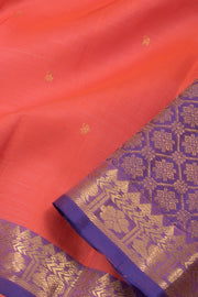 Peach Handloom Pure Zari Kanjivaram Silk Saree 10058358