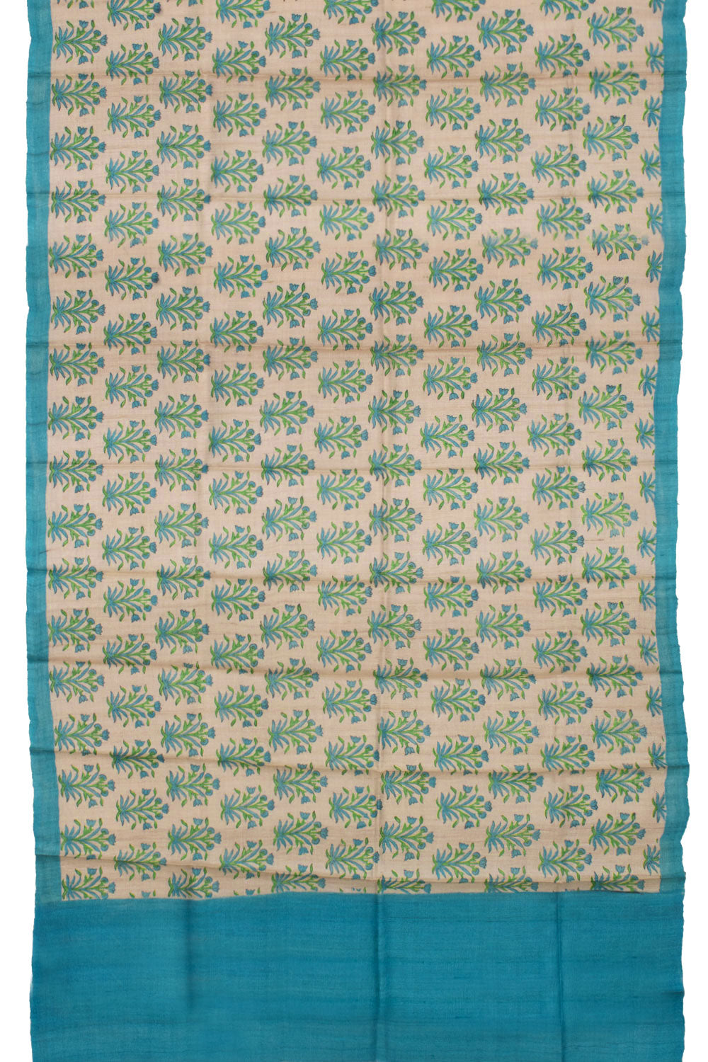 Hand Block Printed Tussar Silk Salwar Suit Material 10058475