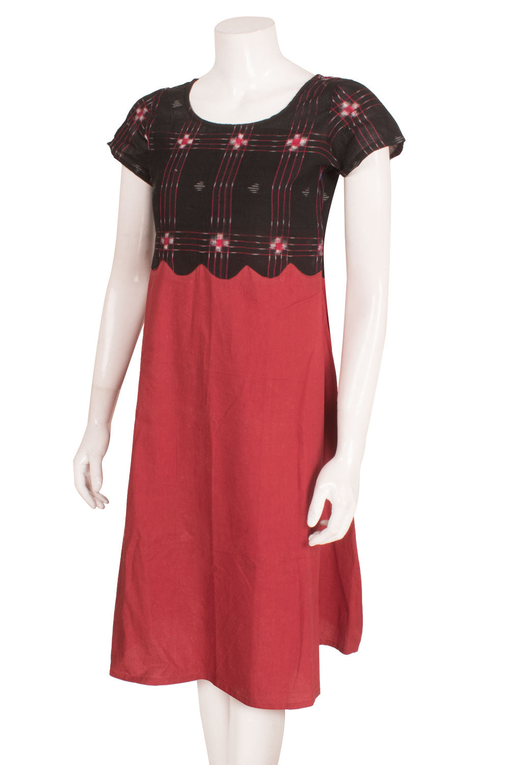 Sambalpuri Ikat Cotton Knee Length Dress 10058963