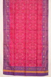 Pink Patola Ikat Mulberry Silk Dupatta 10059178