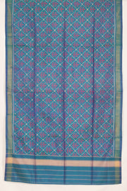 Peacock Blue Patola Ikat Mulberry Silk Dupatta 10059180