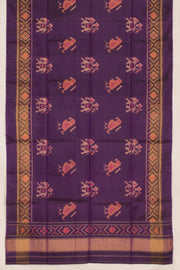 Purple Patola Ikat Mulberry Silk Dupatta 10059181