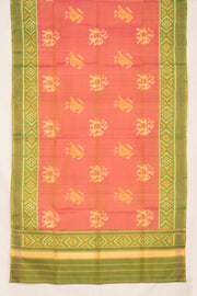 Peach Patola Ikat Mulberry Silk Dupatta 10059182