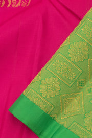 Magenta Pure Zari Borderless Kanjivaram Silk Saree 10059193