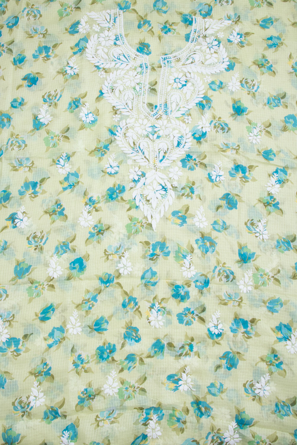 Chikankari Embroidered Kota Cotton Salwar Suit Material 10059371