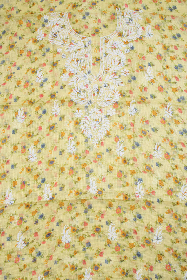 Chikankari Embroidered Kota Cotton Salwar Suit Material 10059379