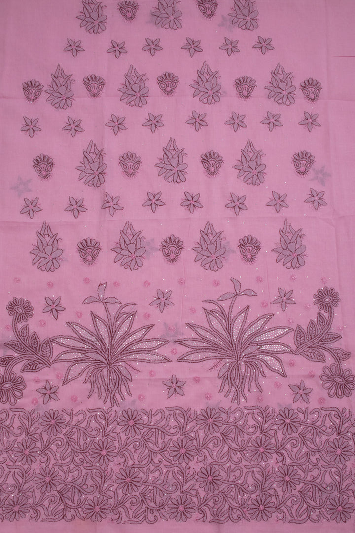 Chikankari Embroidered Cotton Salwar Suit Material 10059394