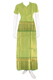 Mango Green Kanjivaram Tissue Pattu Pavadai Material 10059612