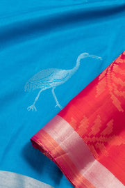 Dodger Blue Kanjivaram Soft Silk Saree 10059876