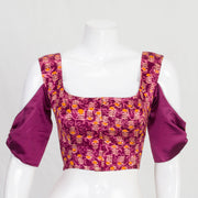 Magenta Ajrakh Printed Mashru Blouse 10061057