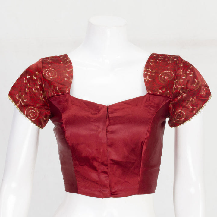 Red Ajrakh Printed Modal Silk Blouse 10061060