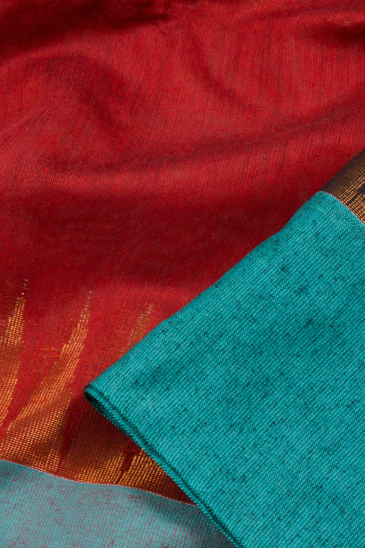 Red Handloom Bengal Cotton Saree 10061104