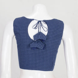 Blue Handcrafted Dabu Printed Cotton Blouse 10061180