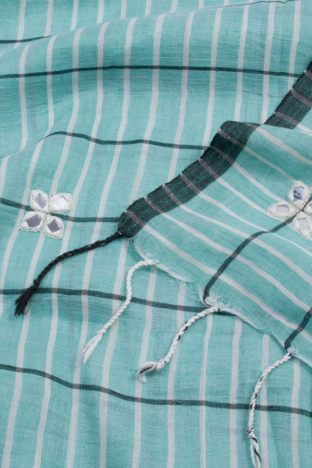 Blue Handloom Linen Saree 10061409