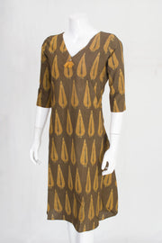 Brown Handcrafted Ajrakh Printed Cotton Kurta 10061600