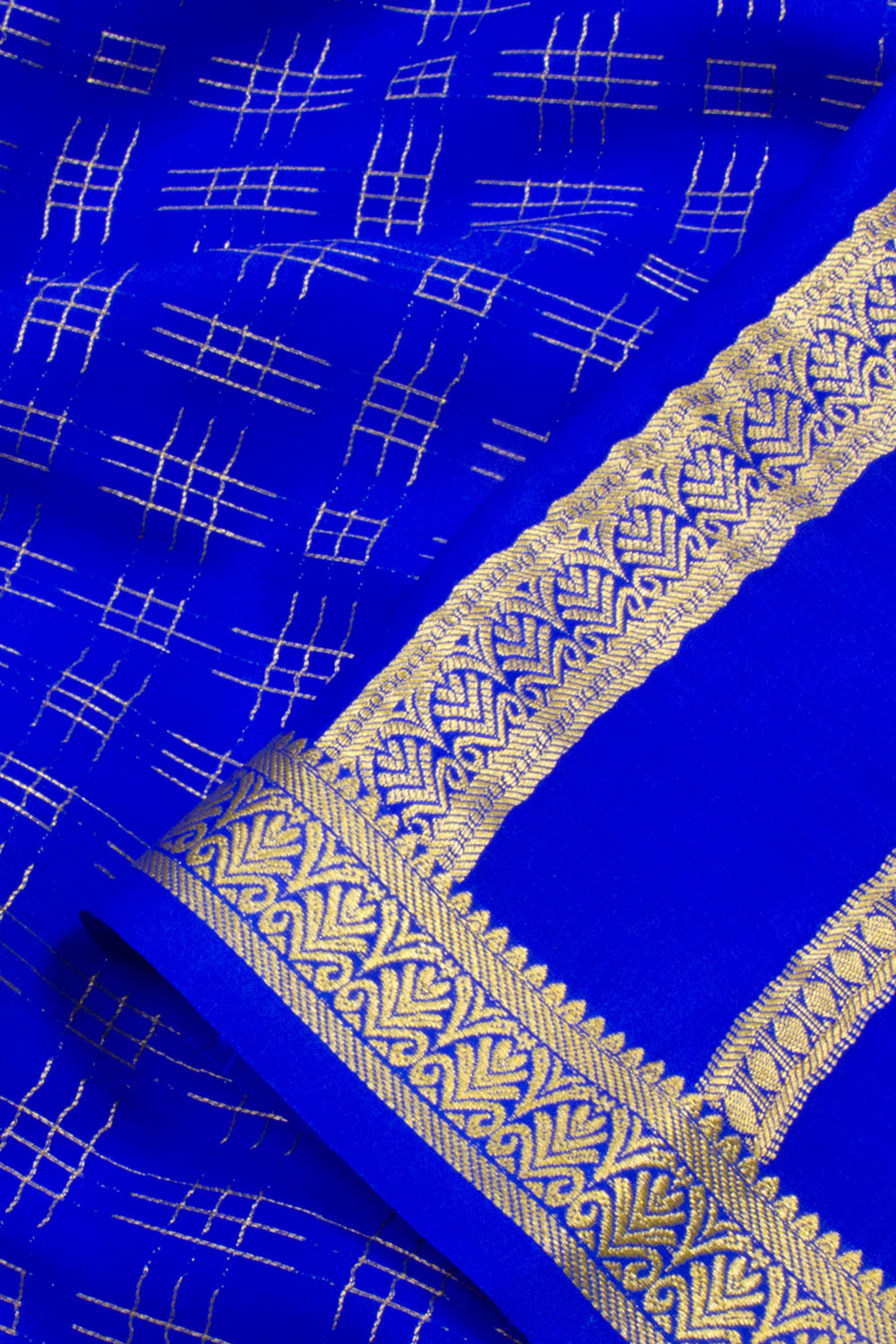 Blue Mysore Crepe Silk Saree 10061629