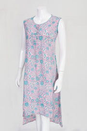 Handcrafted Sleeveless Printed A line Cotton Kurta 10061708