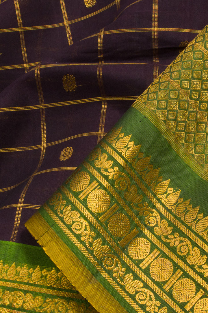 Brown Handloom Gadwal Silk Cotton Saree 10060536