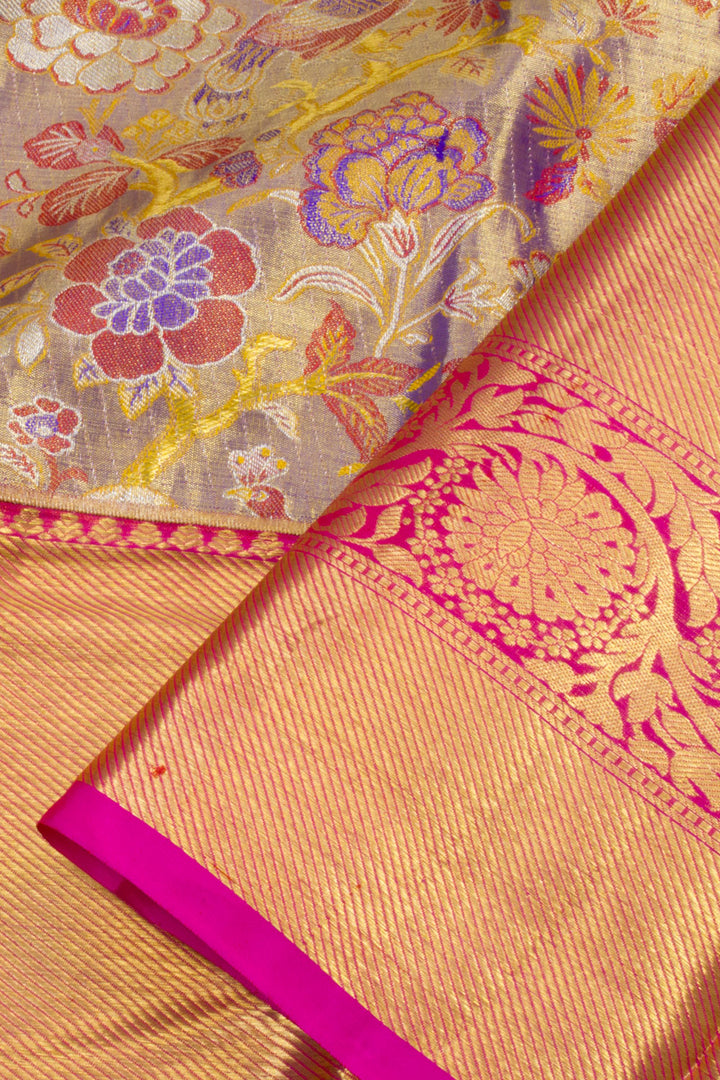 Handloom Pure Silk Tissue Zari Dharmavaram Saree 10061239