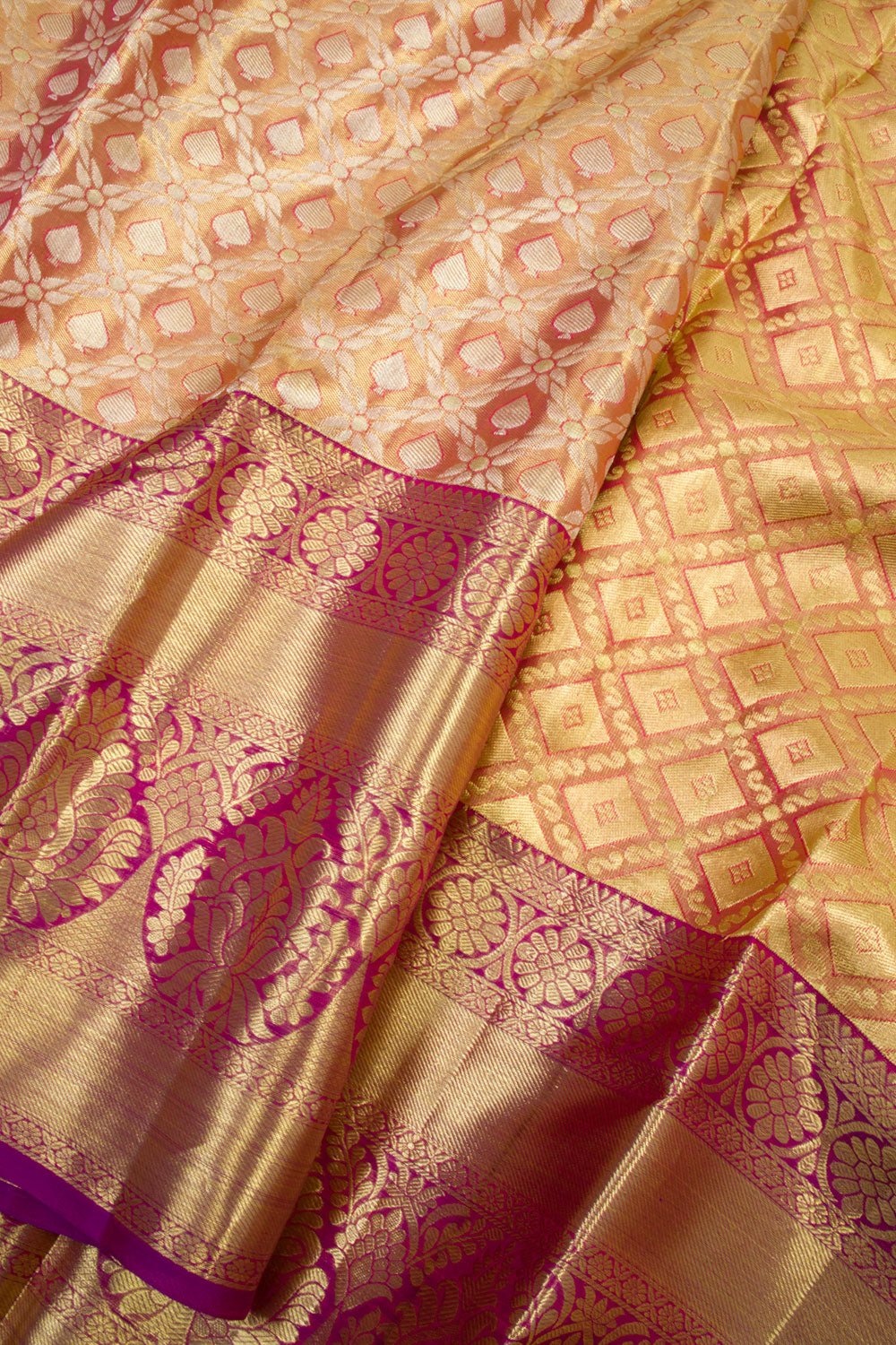 Handloom Pure Silk Tissue Zari Dharmavaram Saree 10061256