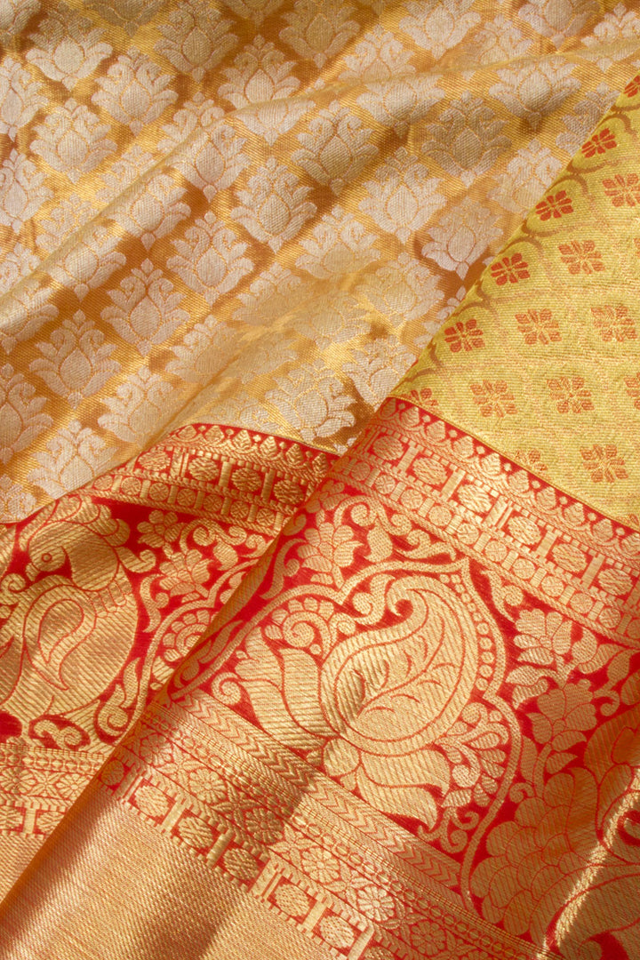 Handloom Pure Silk Tissue Zari Dharmavaram Saree 10061260