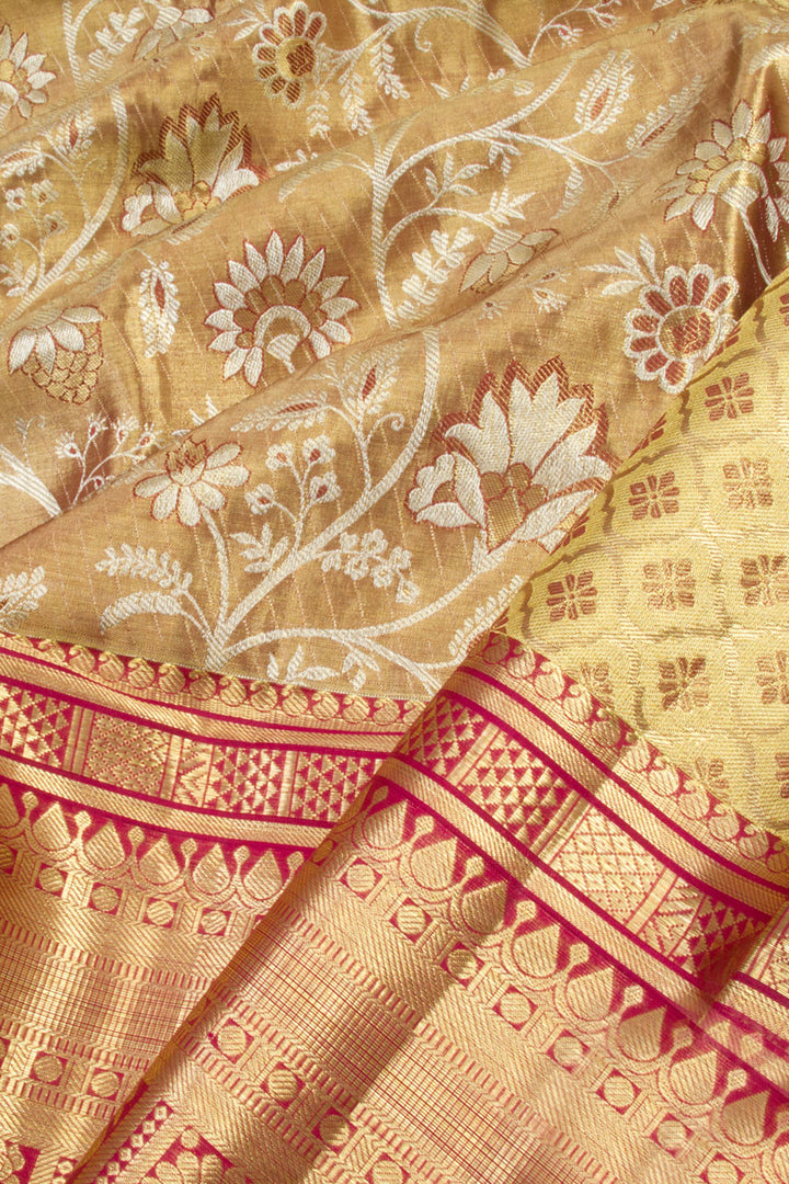 Handloom Pure Silk Tissue Zari Dharmavaram Saree 10061261