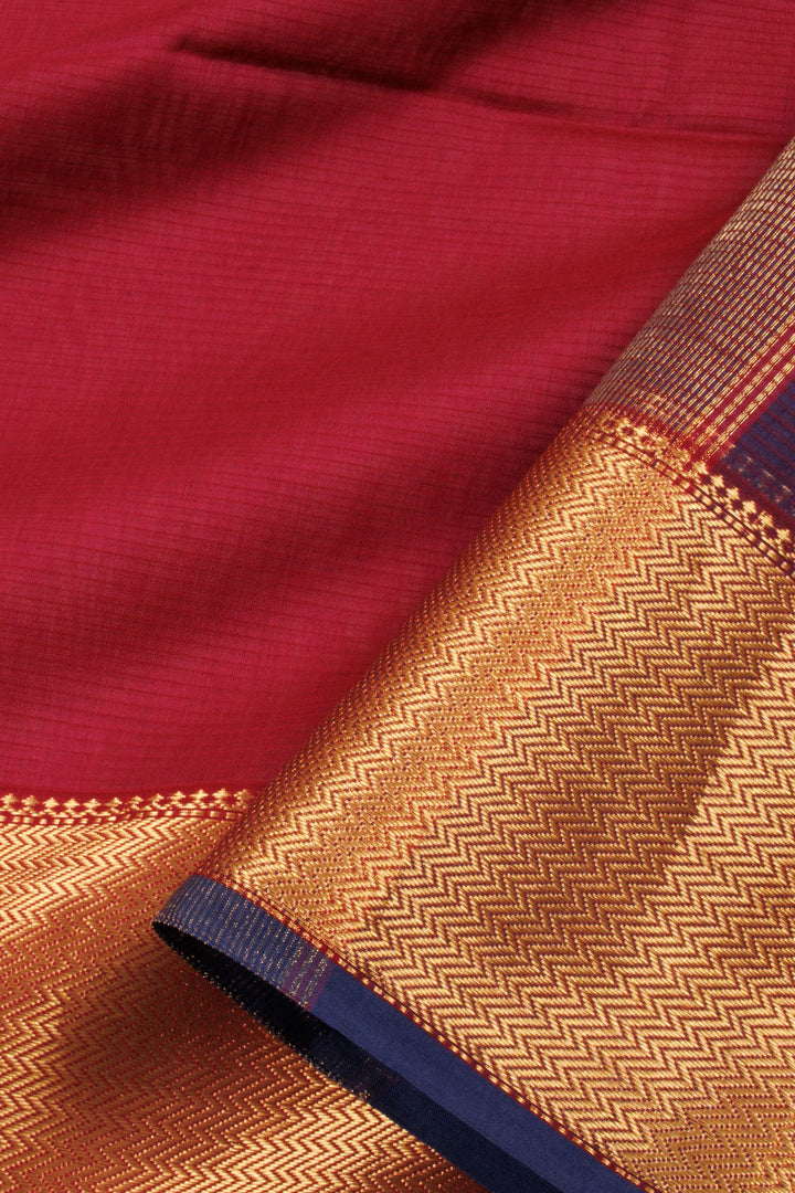 Magenta Handloom Maheswari Silk Cotton Saree 10060249