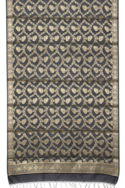 Charcoal Grey Banarasi Cotton Salwar Suit Material 10061165