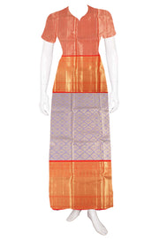 Lilac Korvai Kanjivaram Tissue Pattu Pavadai Material 10059607