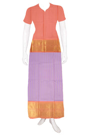 Lavender Korvai Kanjivaram Pattu Pavadai Material 10059626