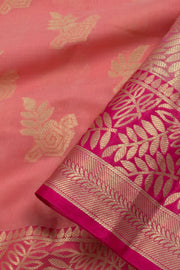 Peach Handloom Banarasi Cotton Saree 10061113