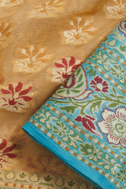 Tortilla Brown Handcrafted Banarasi Chiffon Saree 10061124