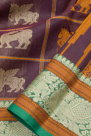 Brown Handloom Kanchi Silk Cotton Saree 10061316