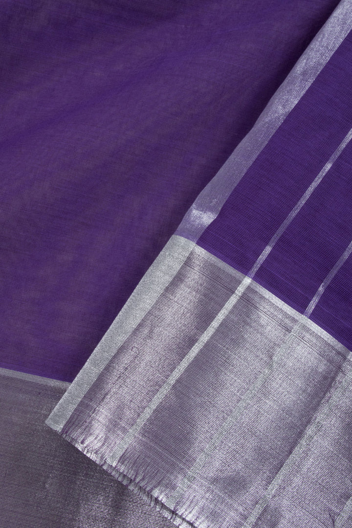 Purple Handwoven Solapur Cotton Saree 10060205
