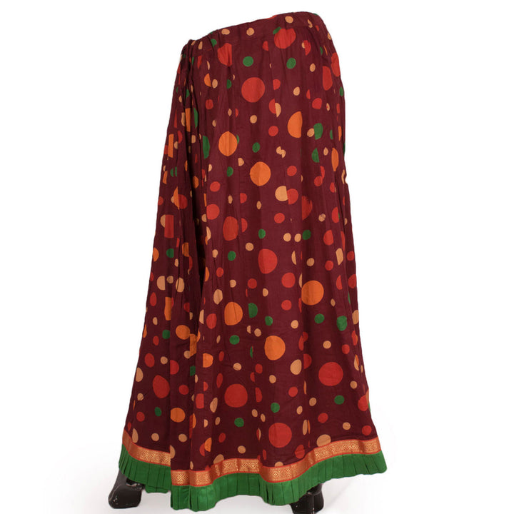 Hand Block Printed Kalidar Cotton Skirt 10055170