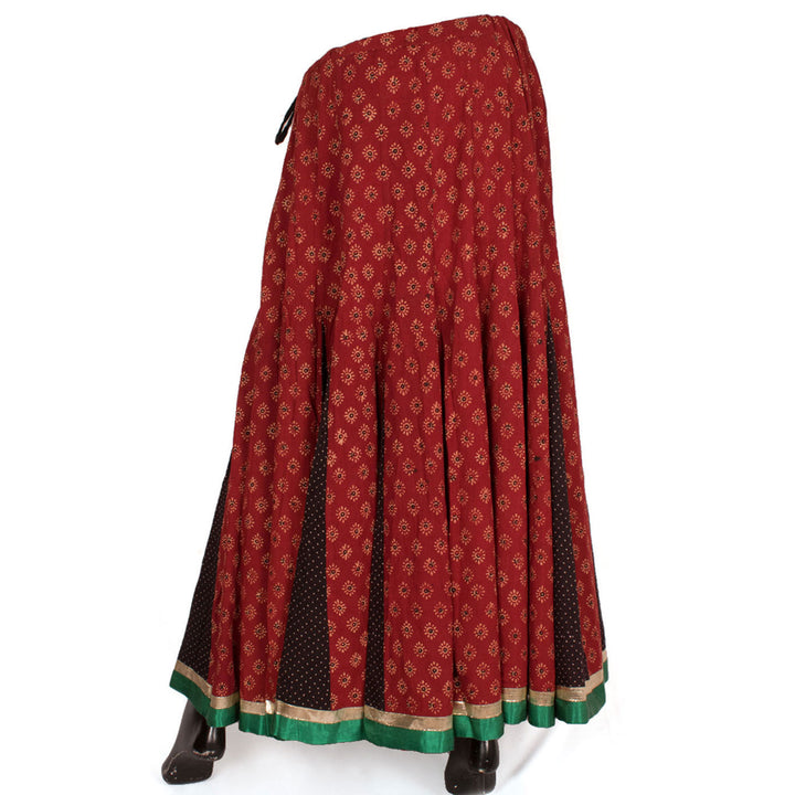 Ajrakh Printed Kalidar Cotton Skirt 10055175
