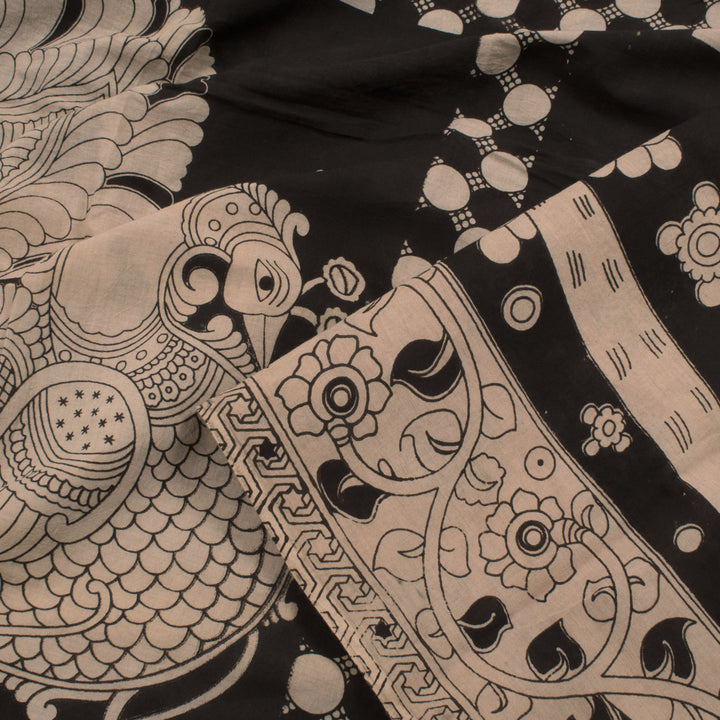 Handcrafted Printed Kalamkari Cotton Saree 10054760