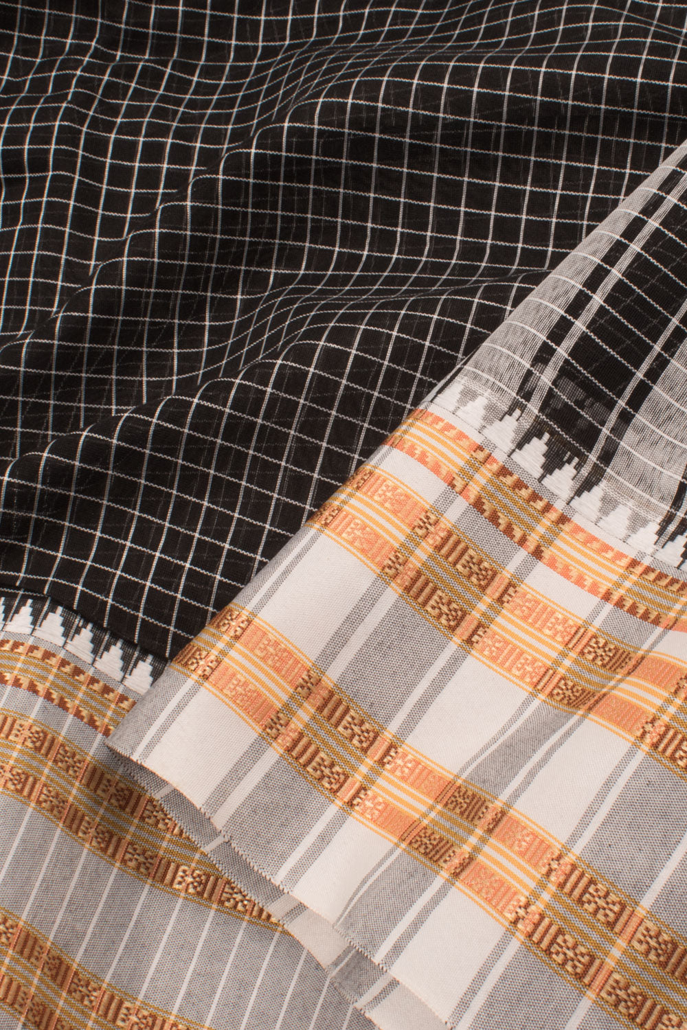 Black Handloom Narayanpet Cotton Saree 10059575